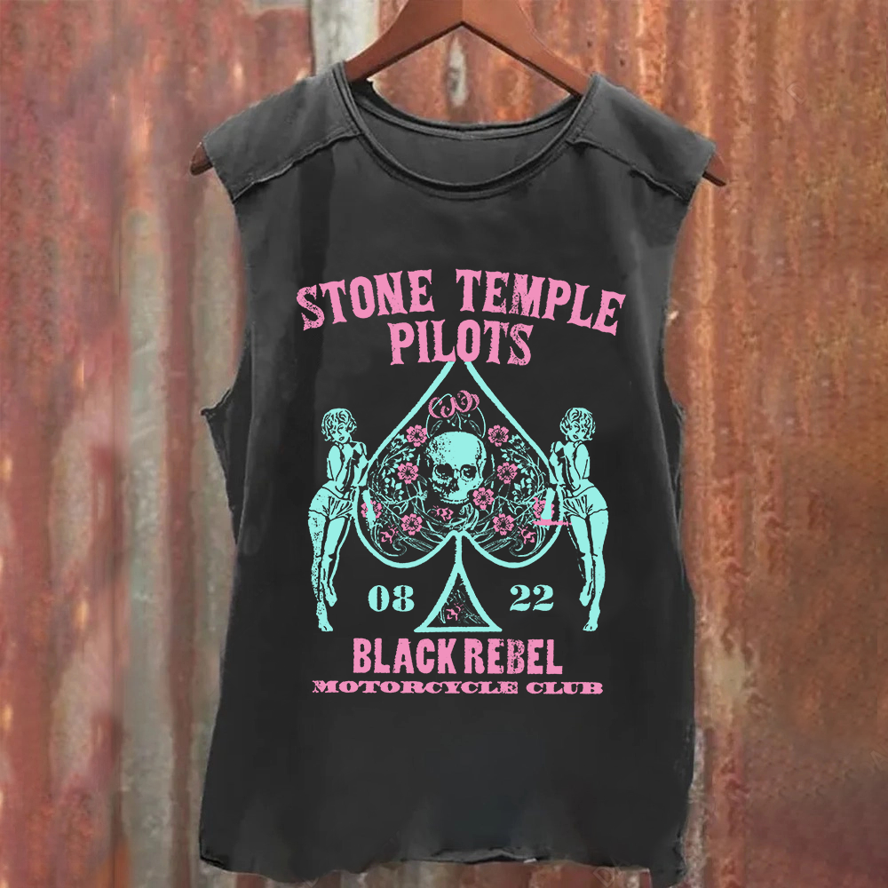 Unisex Washed Stone Temple Pilots Band Tank Top