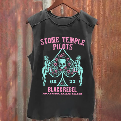 Unisex Washed Stone Temple Pilots Band Tank Top