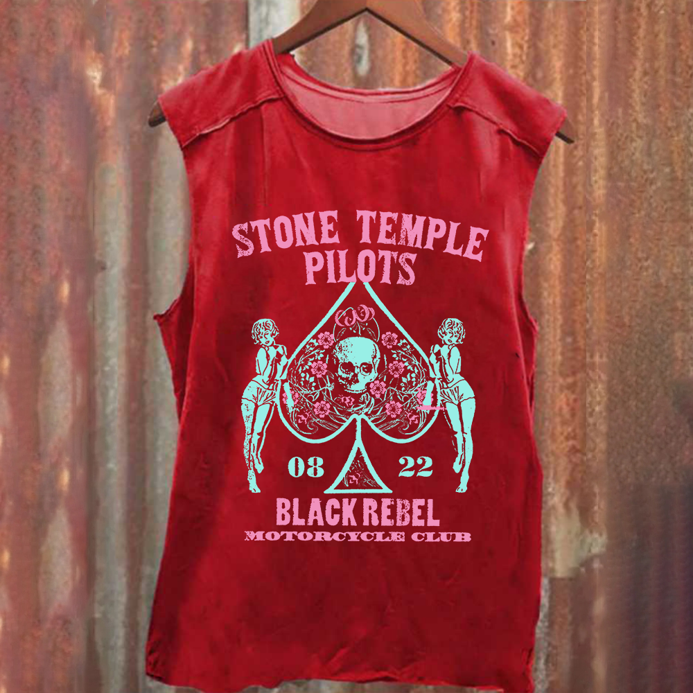 Unisex Washed Stone Temple Pilots Band Tank Top