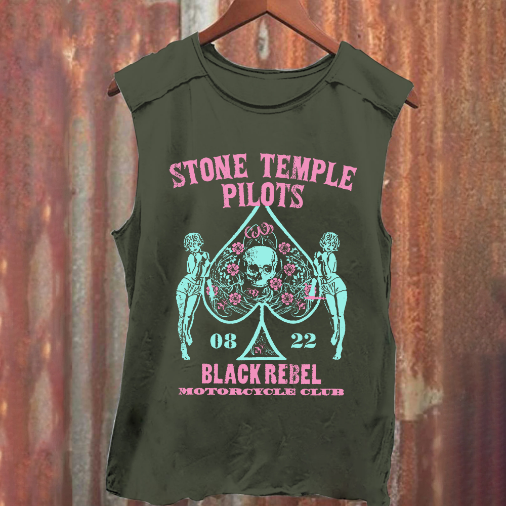 Unisex Washed Stone Temple Pilots Band Tank Top