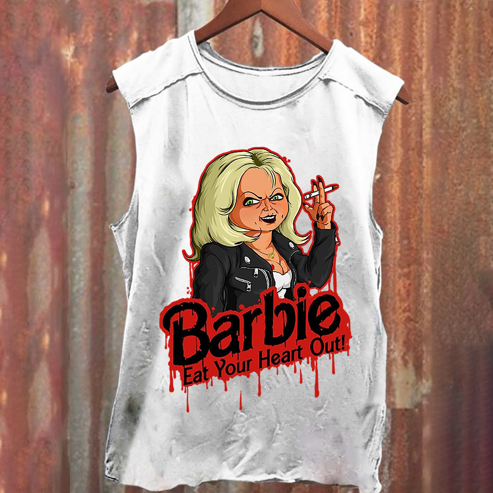 Unisex Casual chucky Barbie- Eat your heart out Printed Tank Top