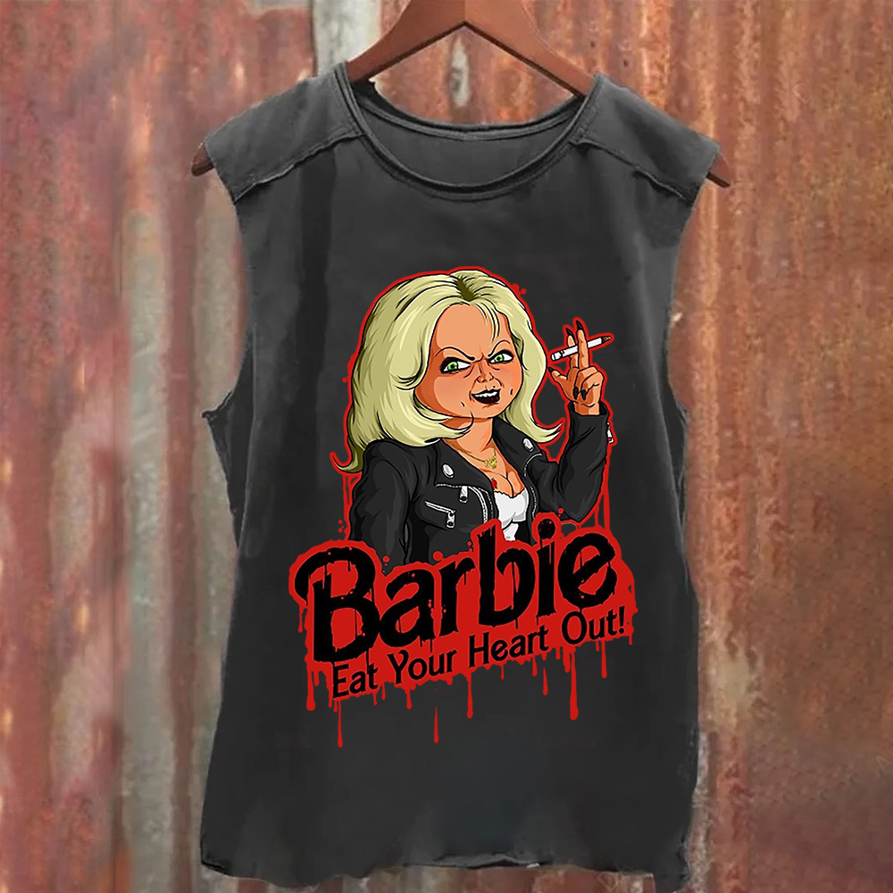 Unisex Casual chucky Barbie- Eat your heart out Printed Tank Top
