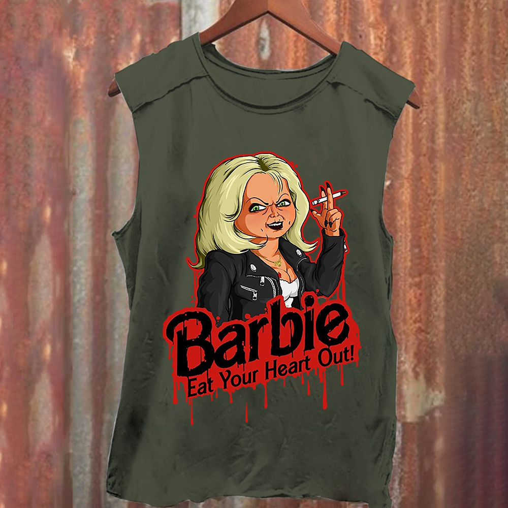 Unisex Casual chucky Barbie- Eat your heart out Printed Tank Top