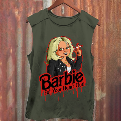 Unisex Casual chucky Barbie- Eat your heart out Printed Tank Top