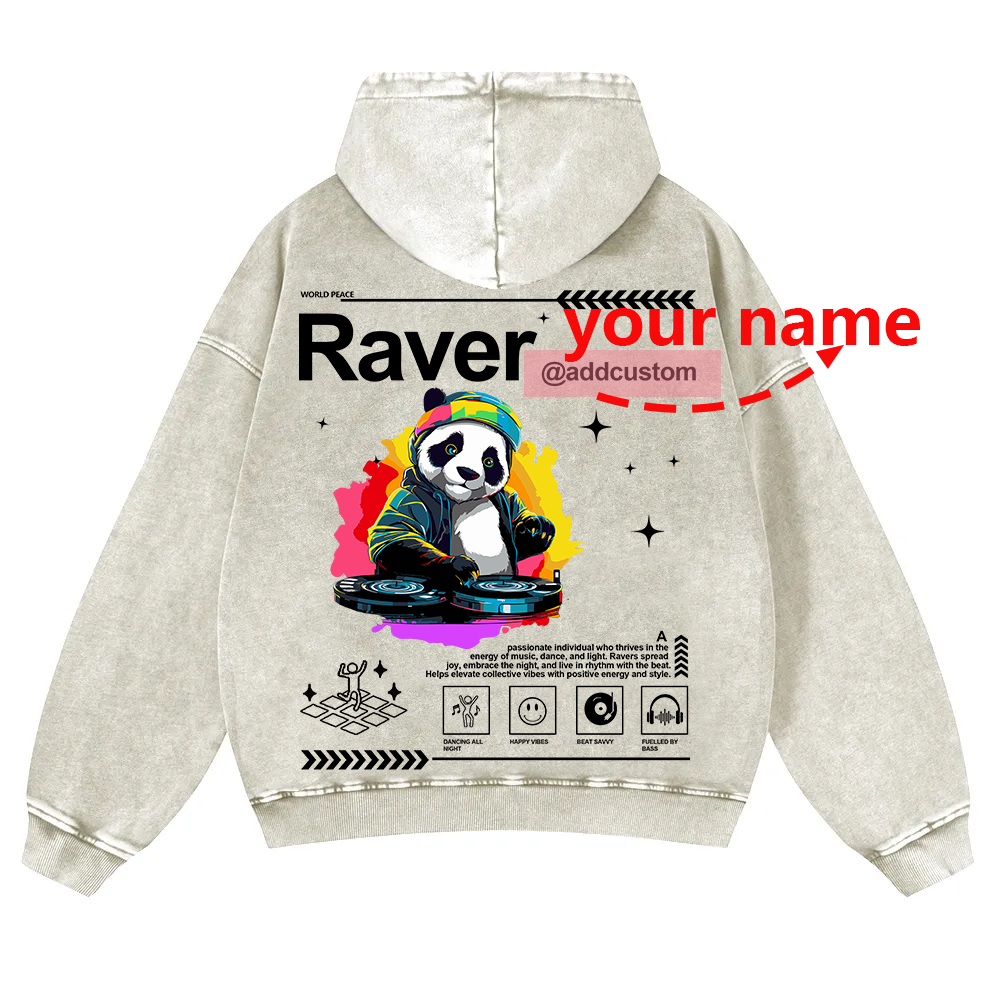 Addcustom Raver Washed Hoodie wearishow