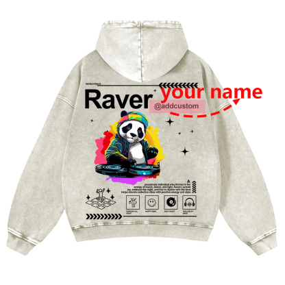 Addcustom Raver Washed Hoodie wearishow