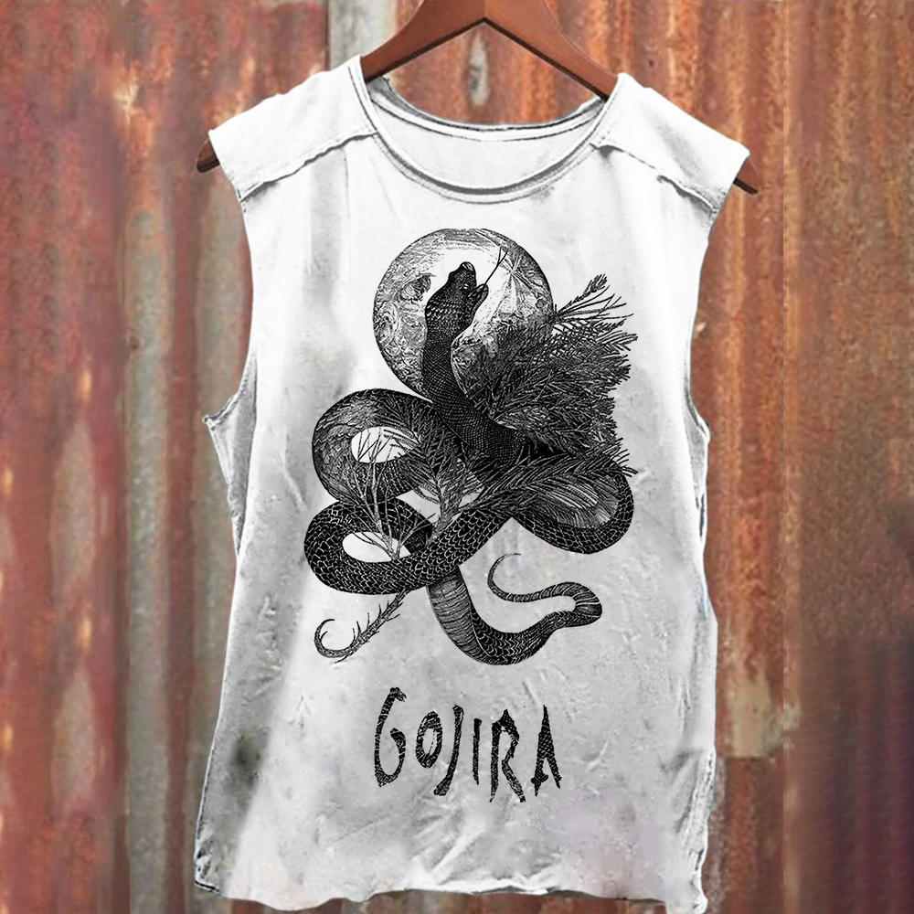 Unisex Vintage Washed Gojira Heavy Metal Band Tank Top