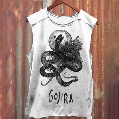 Unisex Vintage Washed Gojira Heavy Metal Band Tank Top