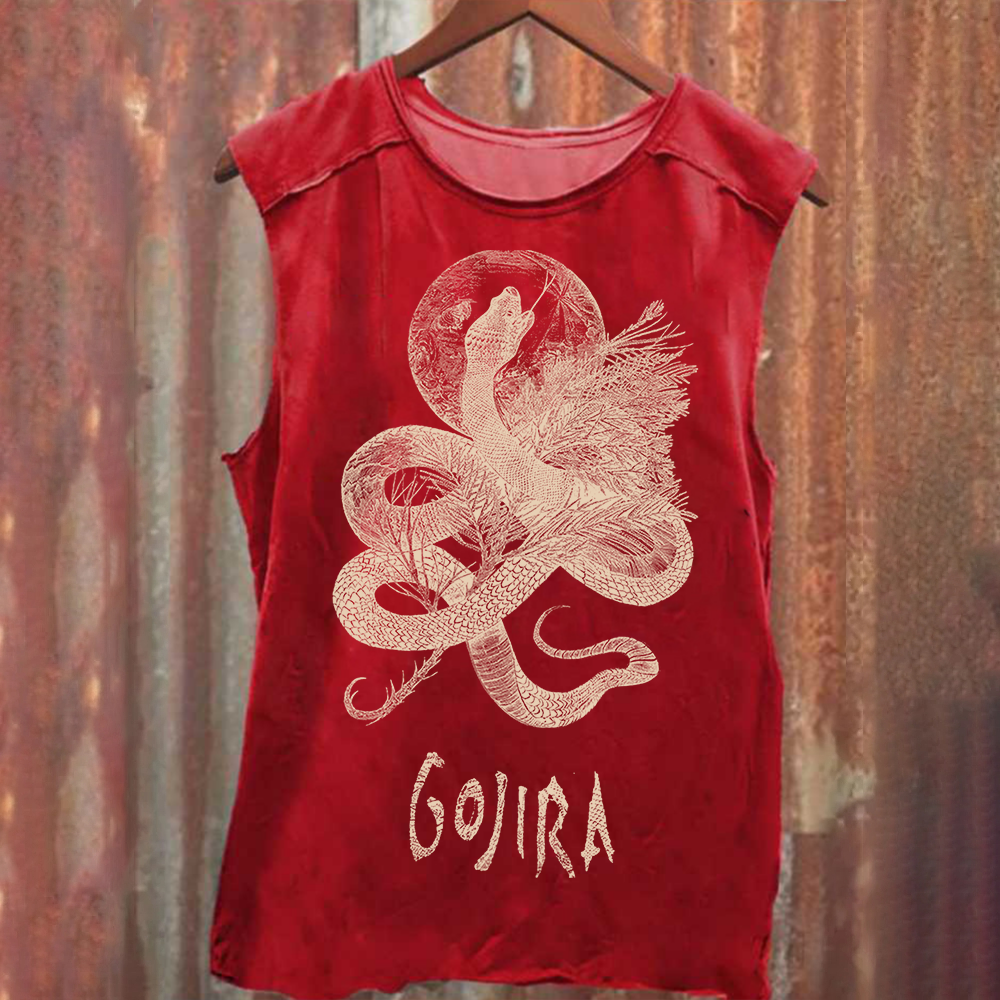Unisex Vintage Washed Gojira Heavy Metal Band Tank Top