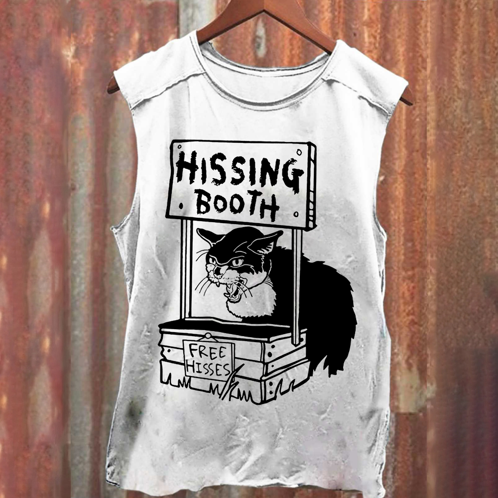 Unisex Cat pattern print Tank Top