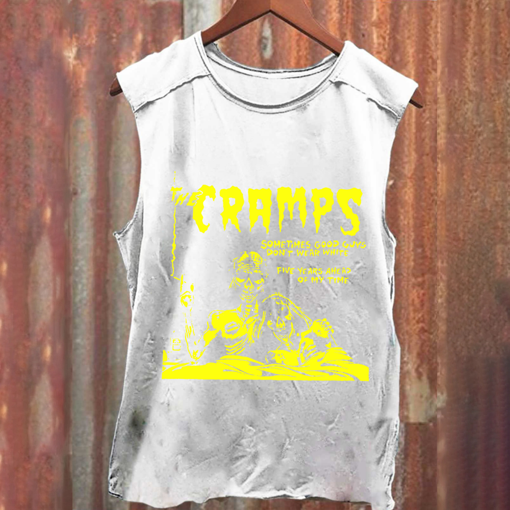 Unisex Vintage Washed The Cramps Rock Band Tank Top
