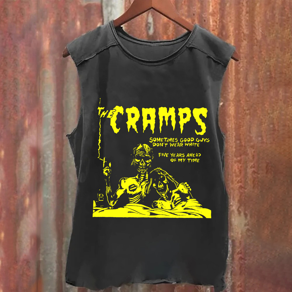 Unisex Vintage Washed The Cramps Rock Band Tank Top