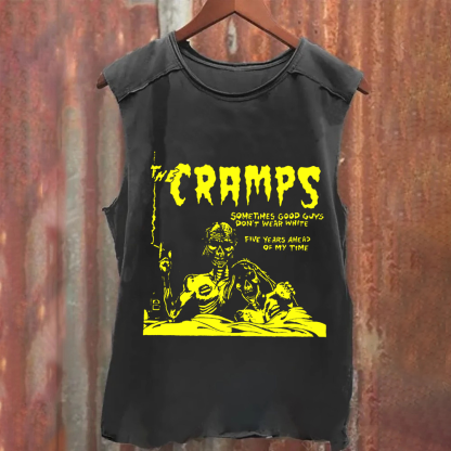 Unisex Vintage Washed The Cramps Rock Band Tank Top
