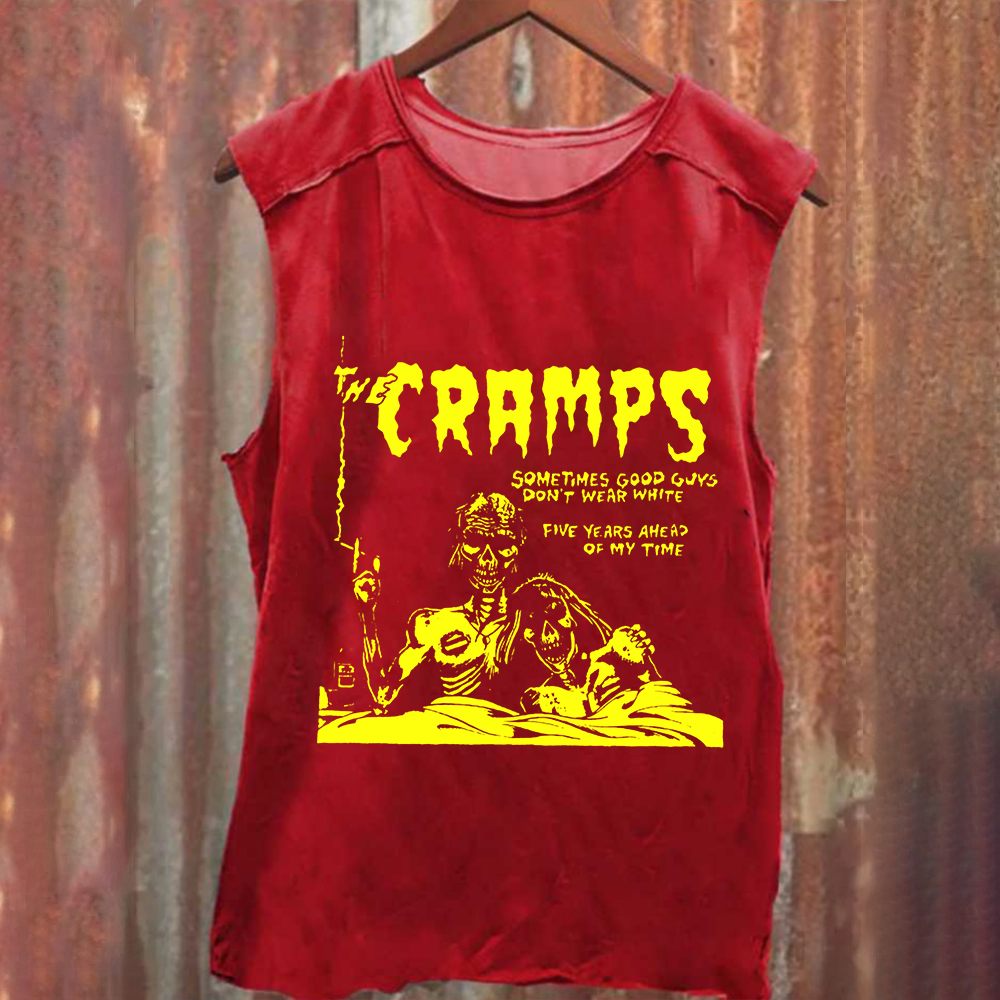Unisex Vintage Washed The Cramps Rock Band Tank Top
