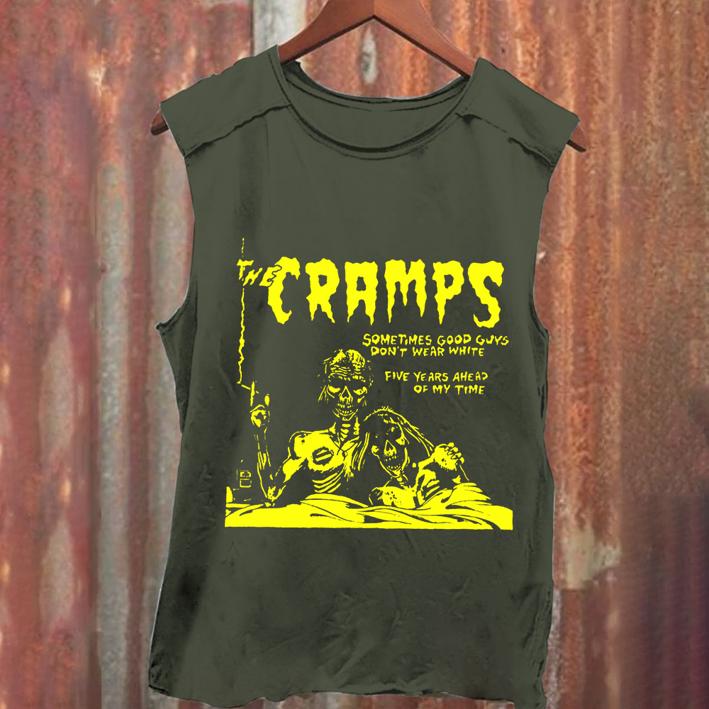 Unisex Vintage Washed The Cramps Rock Band Tank Top