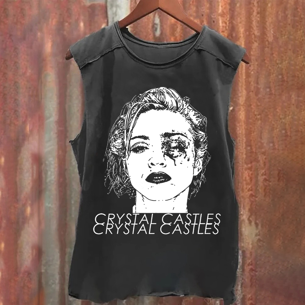 Unisex Washed Crystal Castles Band Tank Top