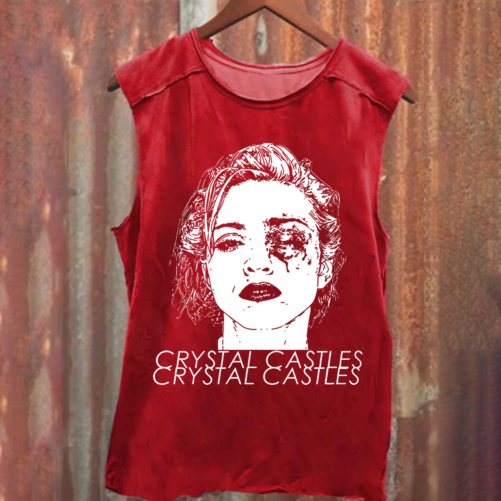 Unisex Washed Crystal Castles Band Tank Top