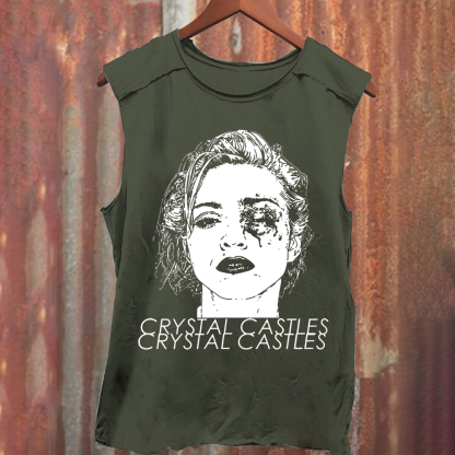 Unisex Washed Crystal Castles Band Tank Top