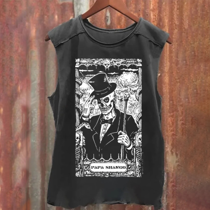 WWE Papa shango Washed Tank Top