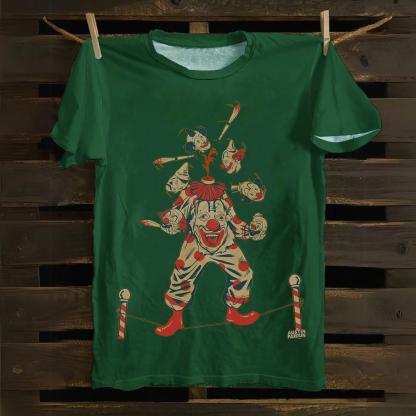 Halloween Clown Art Illustration Print Unisex Classic Cotton T-Shirt
