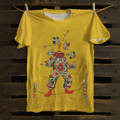 Halloween Clown Art Illustration Print Unisex Classic Cotton T-Shirt