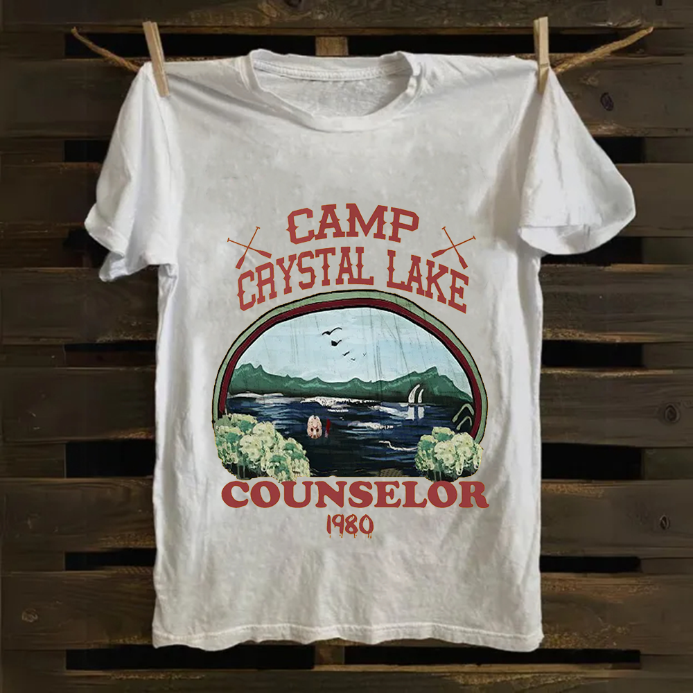 Unisex Camp Crystal Lake Print Crew Neck Casual Cotton T-Shirt