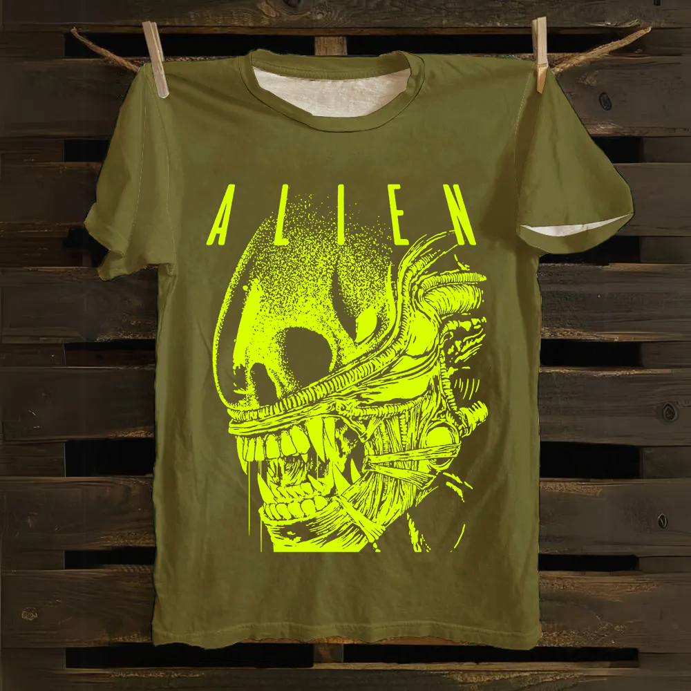 Unisex Vintage Cotton Alien Movie Poster Print T-Shirt