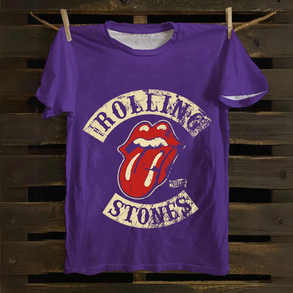 Unisex Vintage Cotton Rolling Stones Rock Band T-Shirt