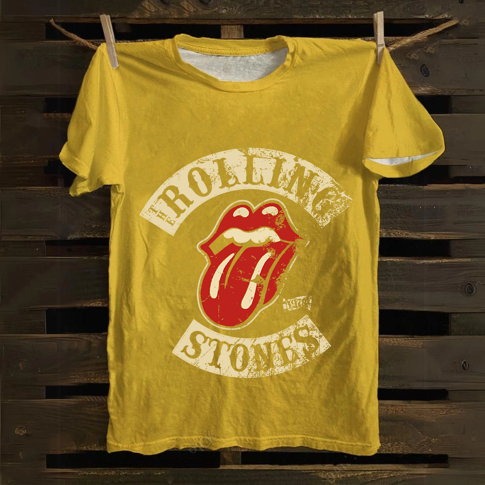 Unisex Vintage Cotton Rolling Stones Rock Band T-Shirt