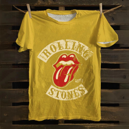 Unisex Vintage Cotton Rolling Stones Rock Band T-Shirt