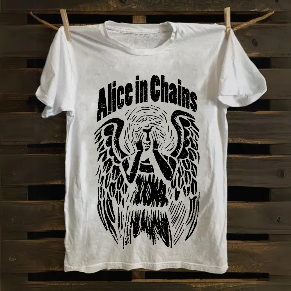 Unisex Vintage Cotton Alice In Chains T-Shirt