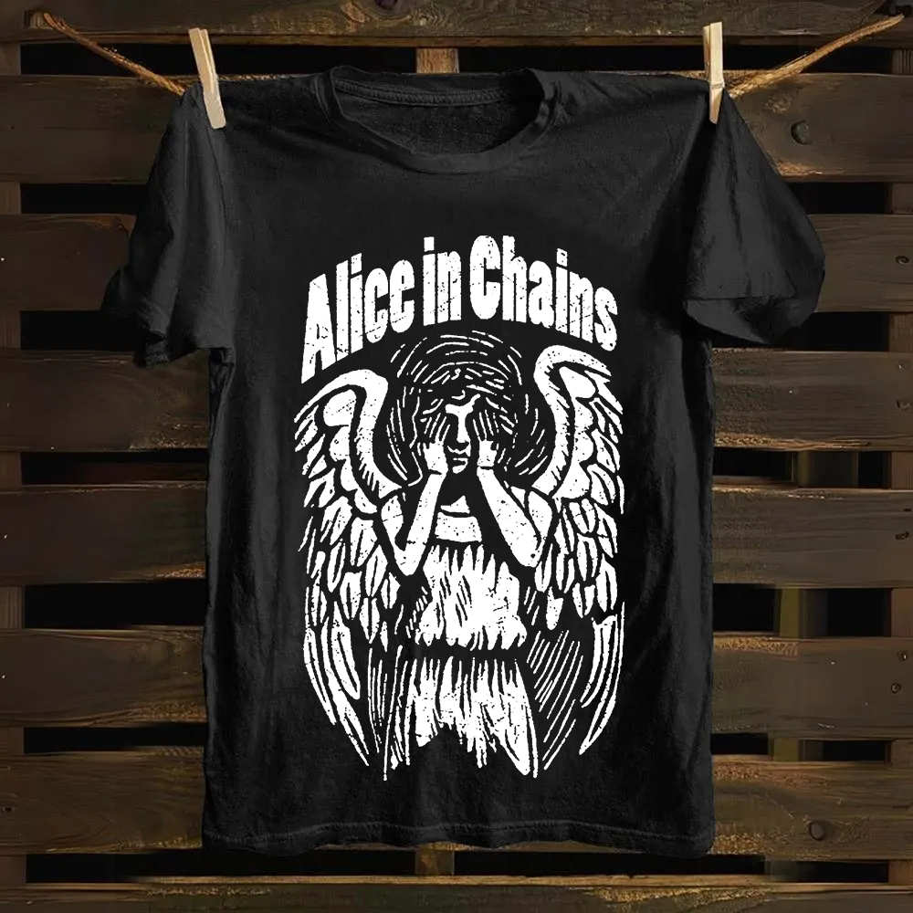 Unisex Vintage Cotton Alice In Chains T-Shirt