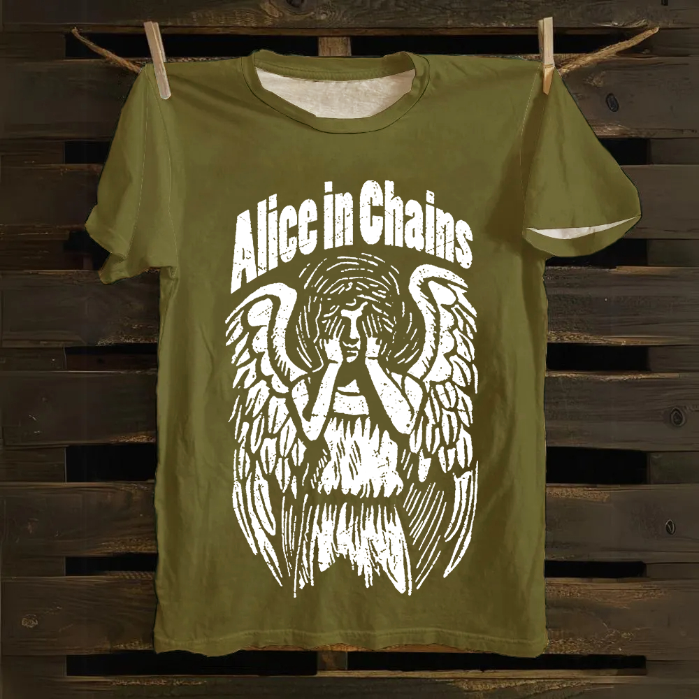 Unisex Vintage Cotton Alice In Chains T-Shirt