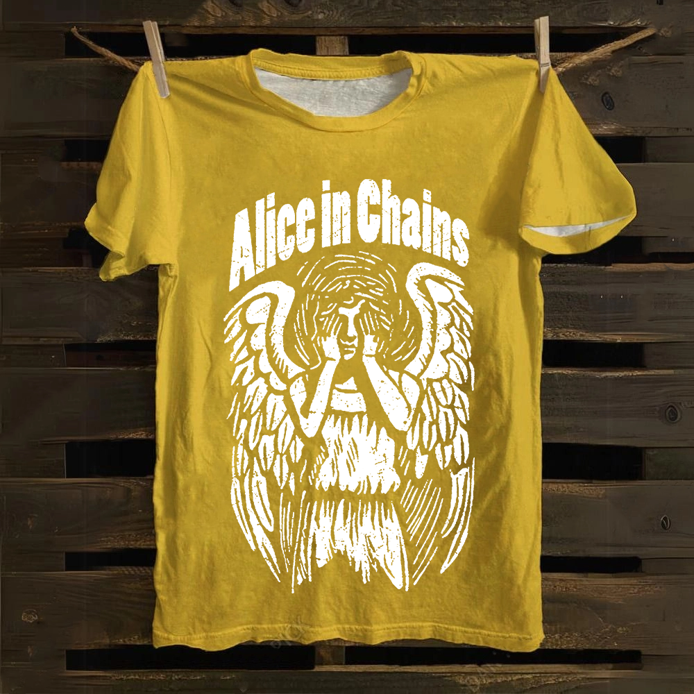 Unisex Vintage Cotton Alice In Chains T-Shirt
