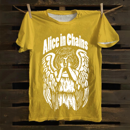 Unisex Vintage Cotton Alice In Chains T-Shirt