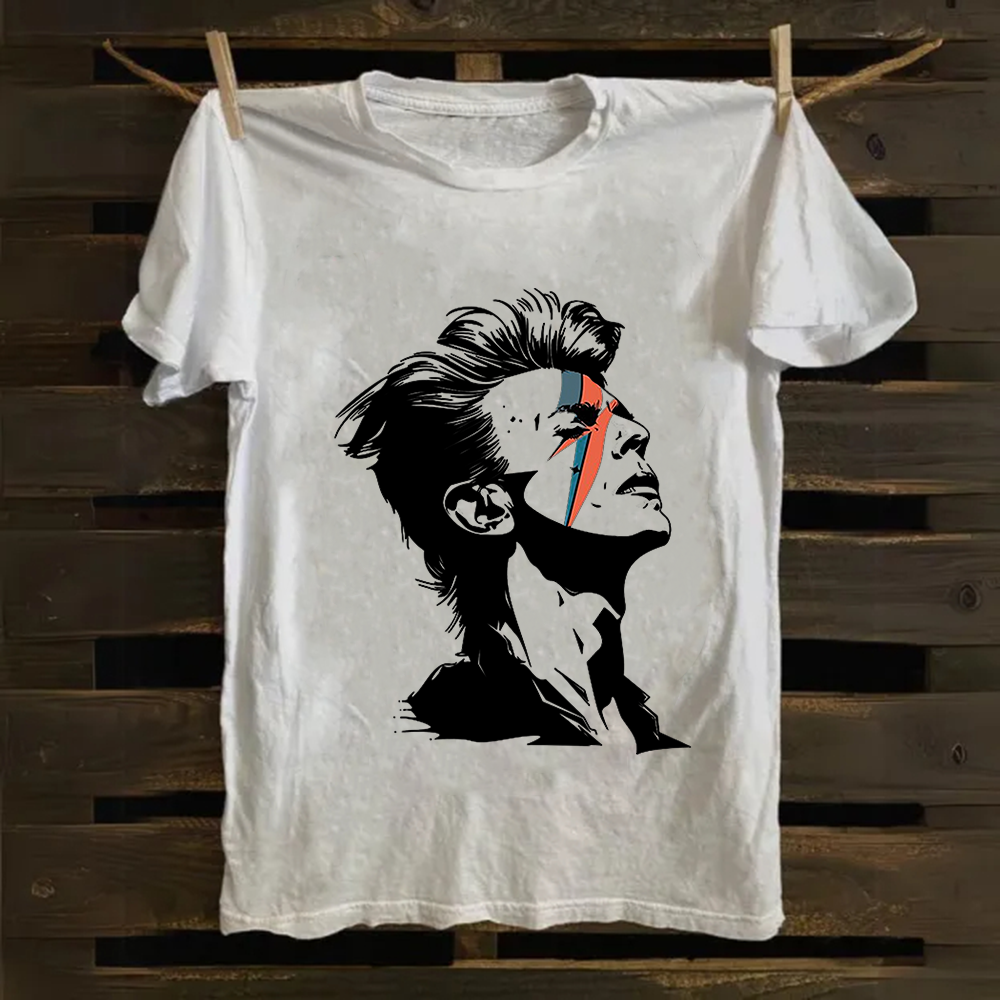 Unisex Vintage  Cotton David Bowie Aladdin Sane Singer T-Shirt