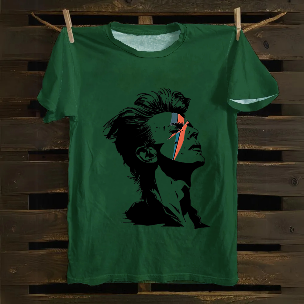 Unisex Vintage  Cotton David Bowie Aladdin Sane Singer T-Shirt
