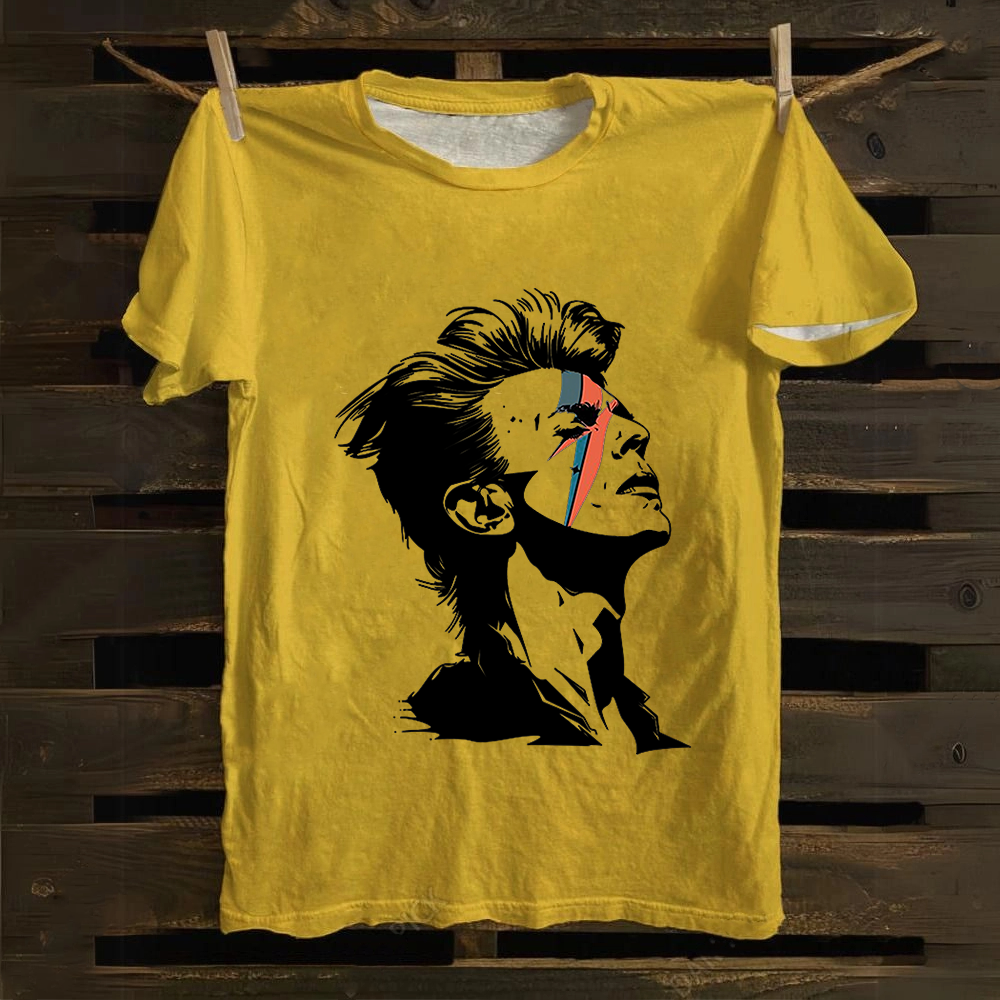 Unisex Vintage  Cotton David Bowie Aladdin Sane Singer T-Shirt
