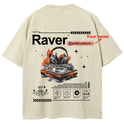 Addcustom Raver Unisex Fit Washed T-Shirt