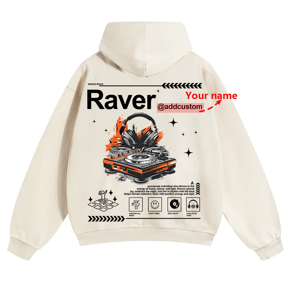 Addcustom Raver Unisex Solid Color Hoodie wearishow
