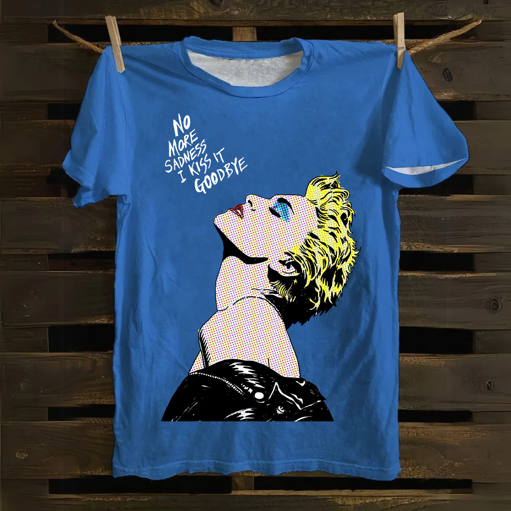 Listen to True Blue by Madonna Printed  Cotton T-Shirt