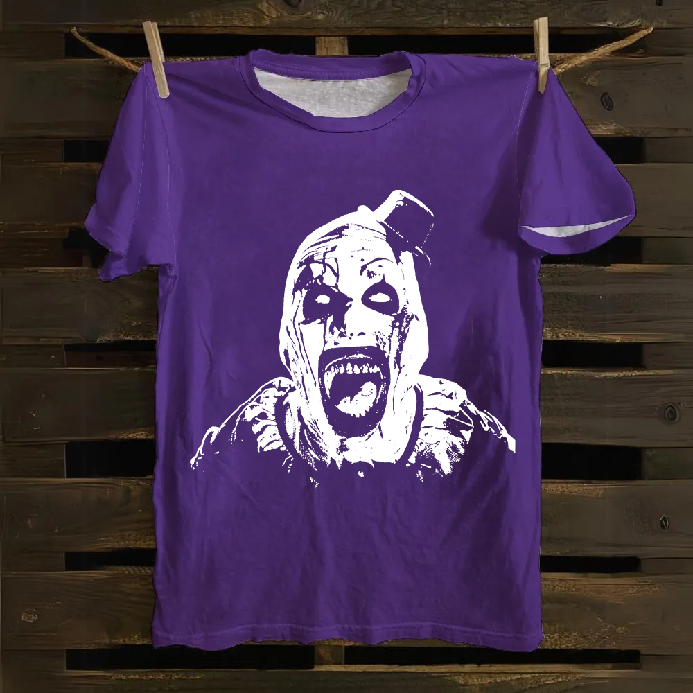 Unisex Vintage Cotton Terrifier 3 Art The Santa Clown T-Shirt
