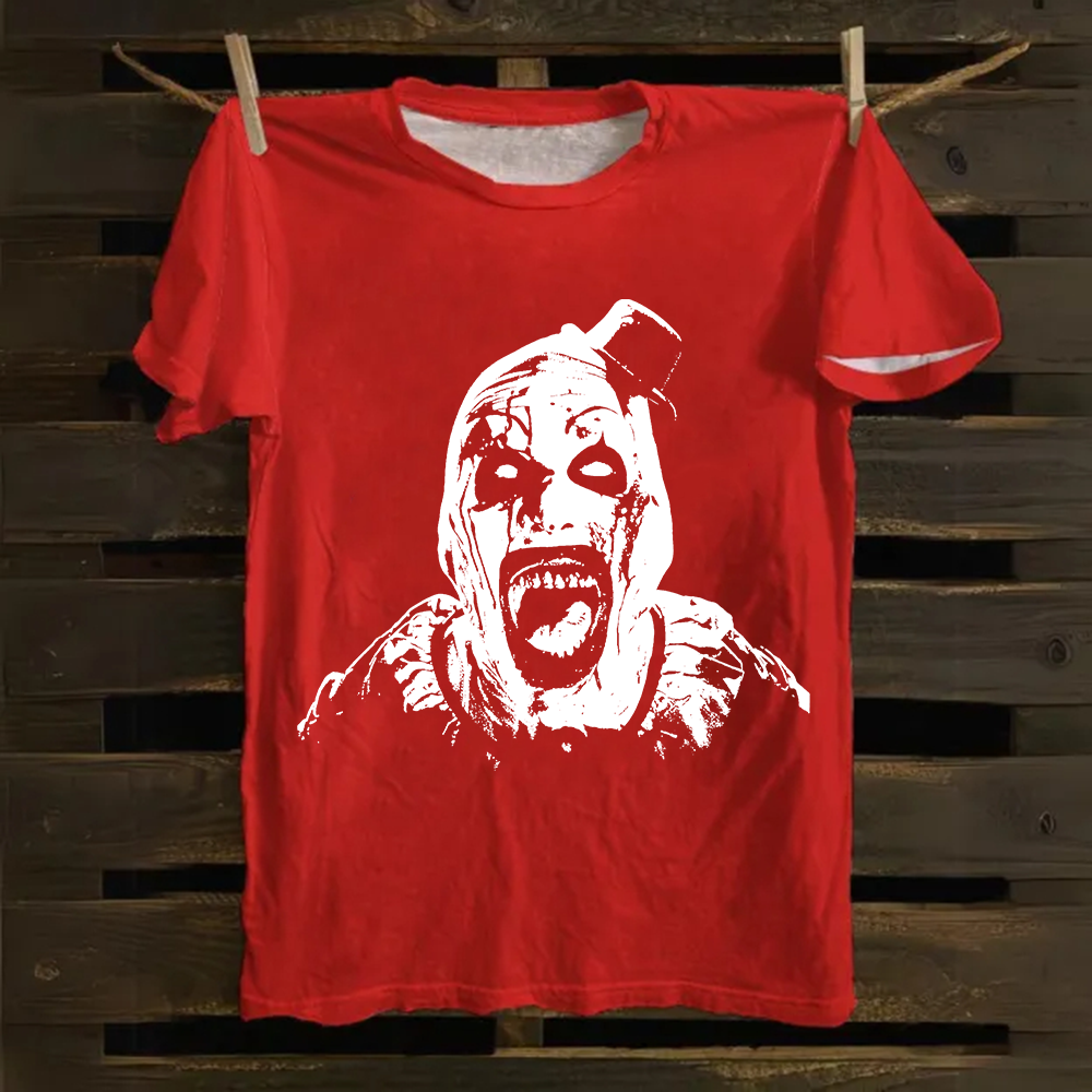 Unisex Vintage Cotton Terrifier 3 Art The Santa Clown T-Shirt