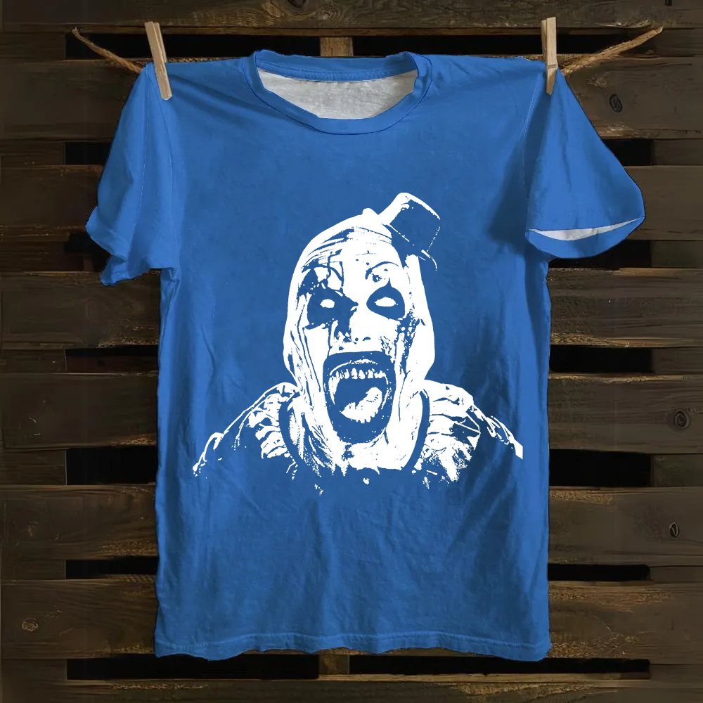 Unisex Vintage Cotton Terrifier 3 Art The Santa Clown T-Shirt