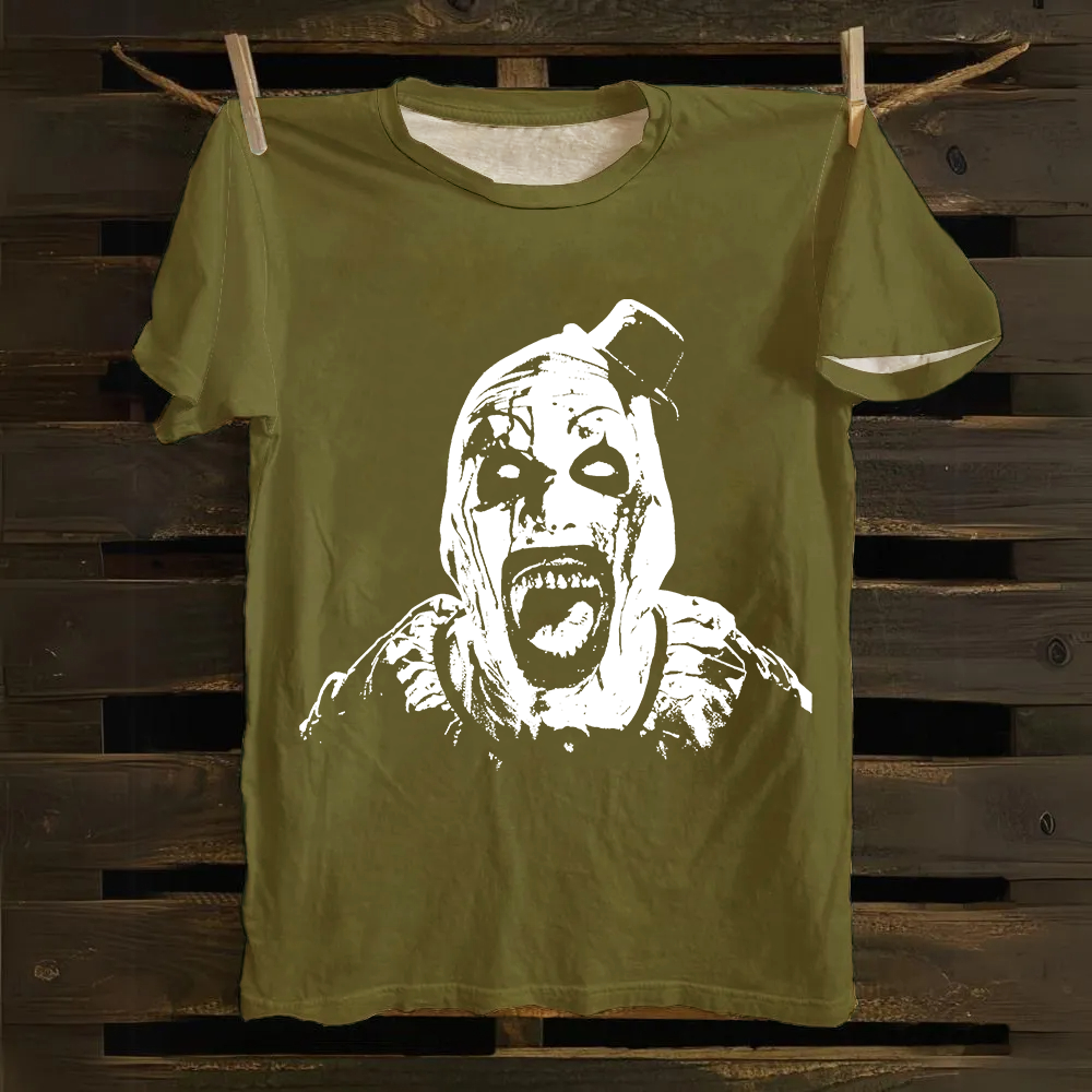 Unisex Vintage Cotton Terrifier 3 Art The Santa Clown T-Shirt
