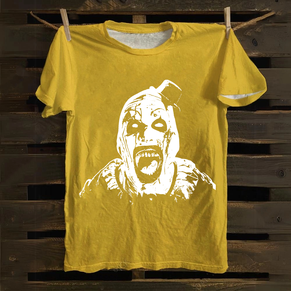 Unisex Vintage Cotton Terrifier 3 Art The Santa Clown T-Shirt