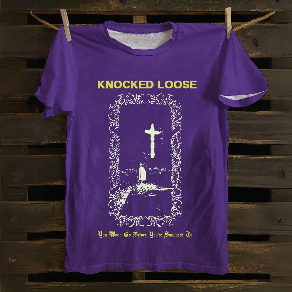 Unisex Vintage Cotton Knocked Loose Band T-Shirt