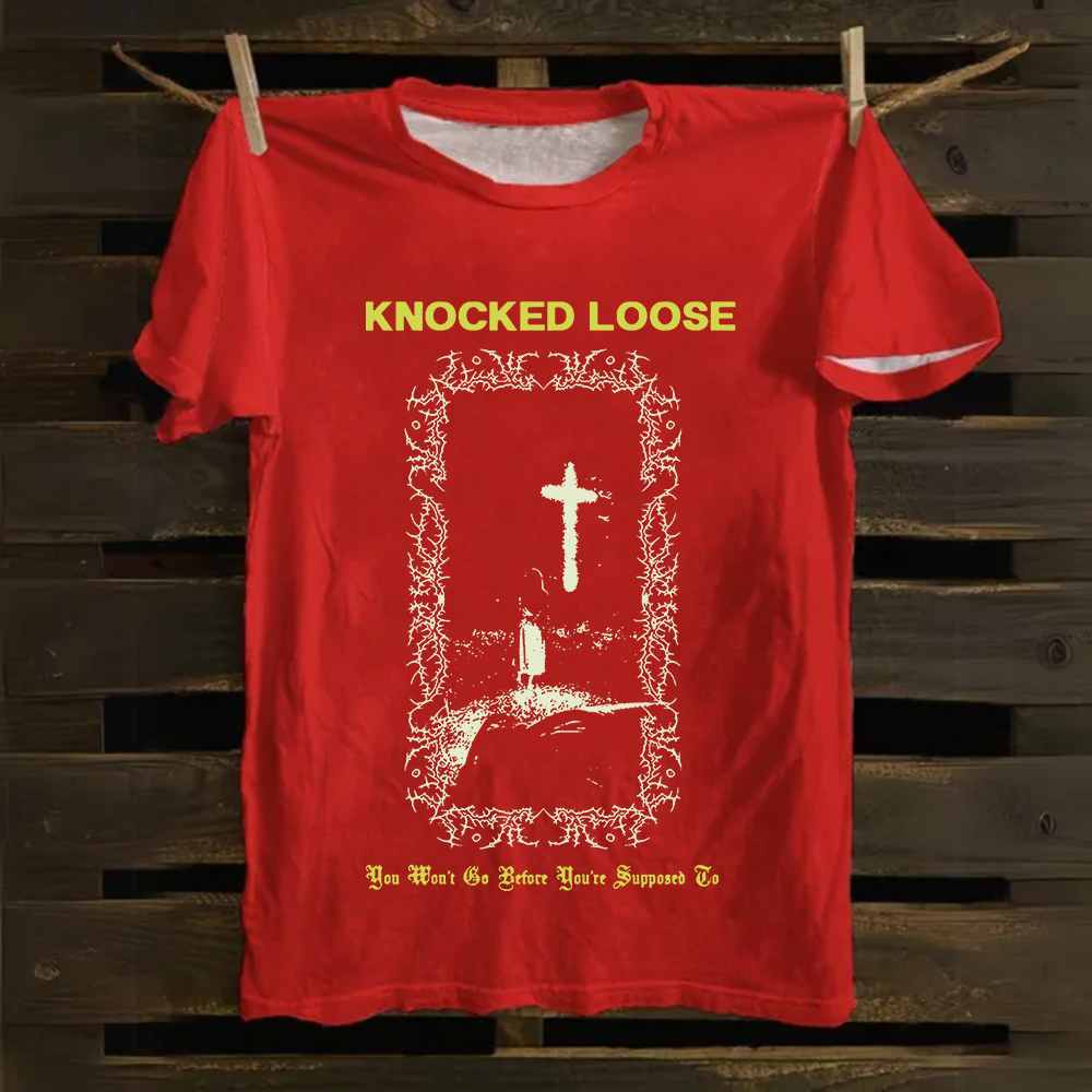 Unisex Vintage Cotton Knocked Loose Band T-Shirt
