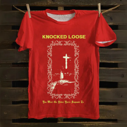 Unisex Vintage Cotton Knocked Loose Band T-Shirt