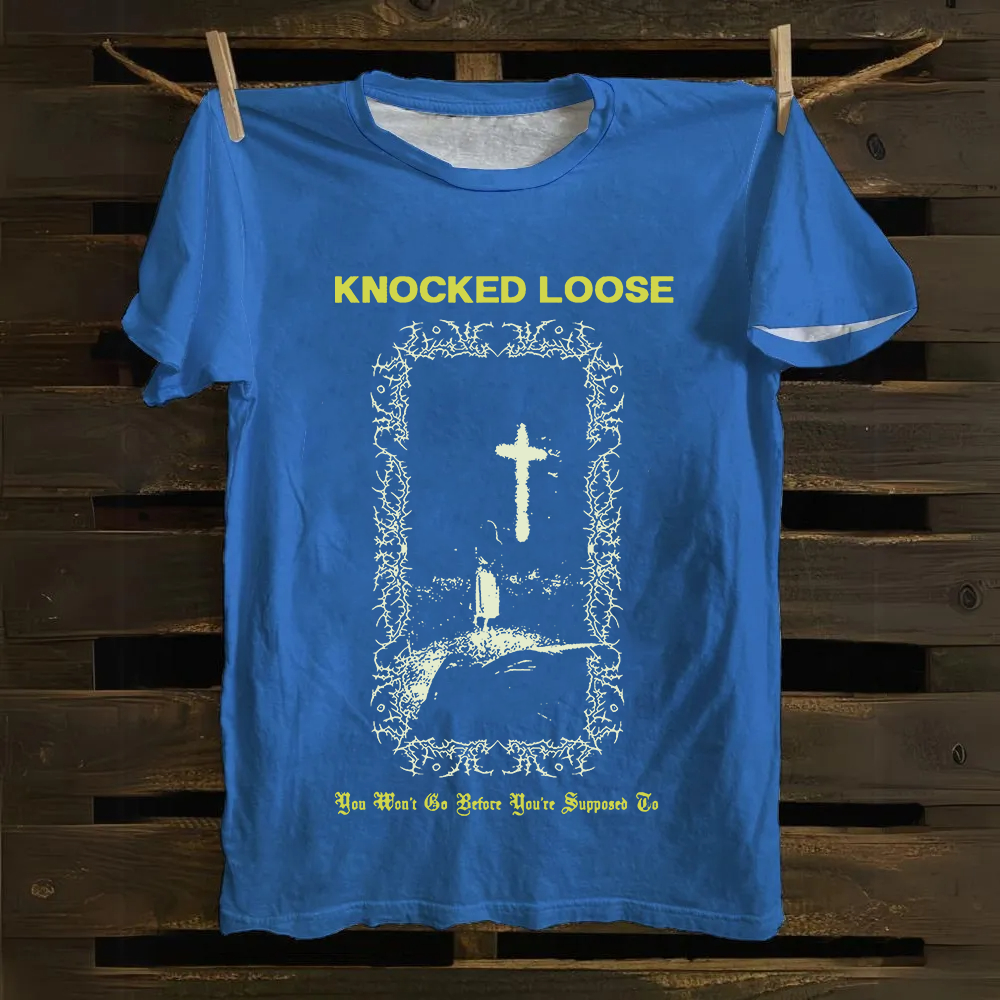 Unisex Vintage Cotton Knocked Loose Band T-Shirt